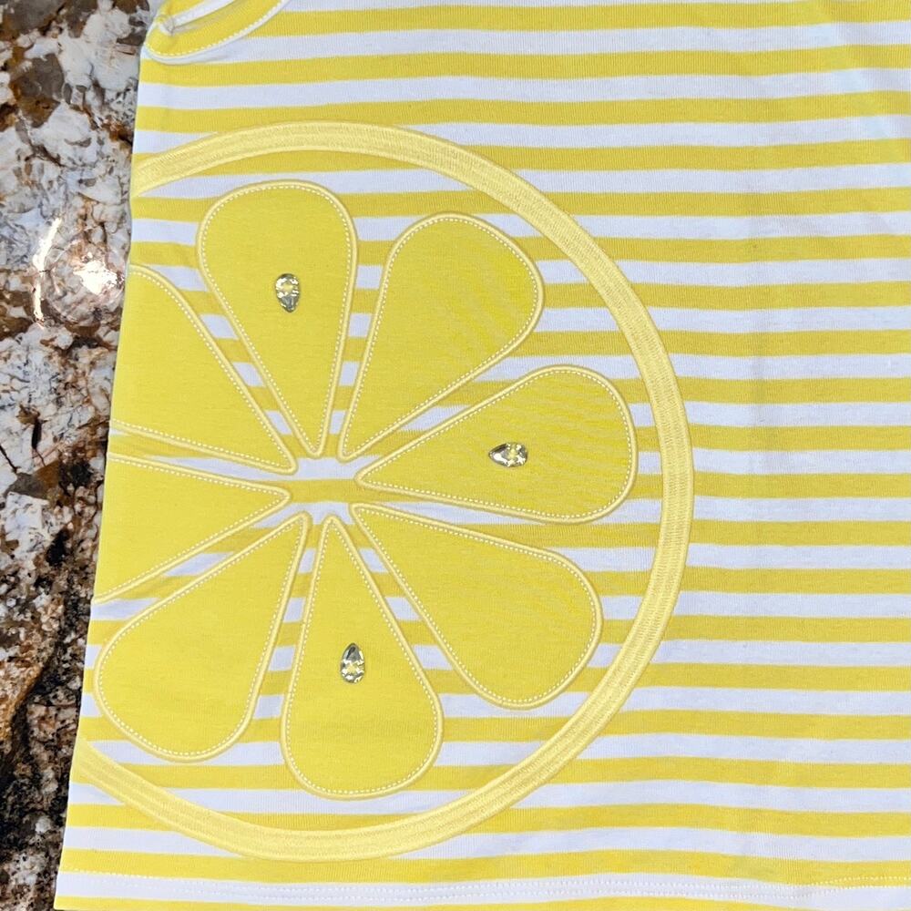 NWT Gymboree Yellow/White Stripes Embroidered Lemon Top & Clip - 5T - Picture 7 of 9